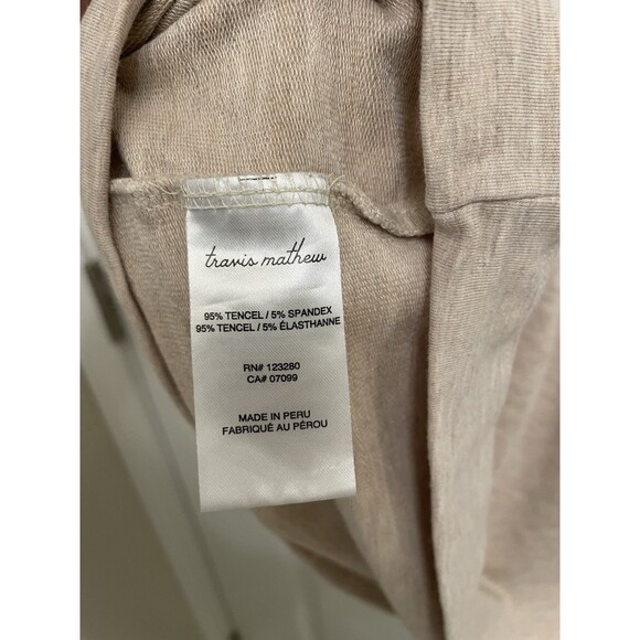 Travis Mathew Womens M Cloud Terry V-neck Top Sweatshirt Cream Color - Picture 7 of 8